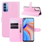 For OPPO Reno 4 5G Litchi Texture Horizontal Flip Protective Case with Holder & Card Slots & Wallet(Pink) - 1