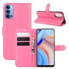 For OPPO Reno 4 5G Litchi Texture Horizontal Flip Protective Case with Holder & Card Slots & Wallet(Rose red) - 1