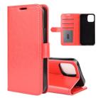 For iPhone 12 / 12 Pro R64 Texture Single Horizontal Flip Protective Case with Holder & Card Slots & Wallet& Photo Frame(Red) - 1