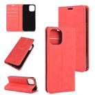 For iPhone 12 / 12 Pro Retro-skin Business Magnetic Suction Leather Case with Holder & Card Slots & Wallet(Red) - 1