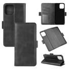 For iPhone 12 / 12 Pro Dual-side Magnetic Buckle Horizontal Flip Leather Case with Holder & Card Slots & Wallet(Black) - 1