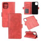 For iPhone 12 / 12 Pro Dual-side Magnetic Buckle Horizontal Flip Leather Case with Holder & Card Slots & Wallet(Red) - 1