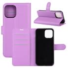 For iPhone 12 / 12 Pro Litchi Texture Horizontal Flip Protective Case with Holder & Card Slots & Wallet(Purple) - 1