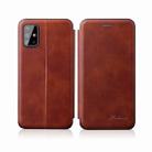 For Huawei P40 TPU+PU Integrated Voltage Magnetic Card Holder Retro Leather Case(Brown) - 1