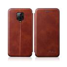 For Xiaomi Redmi Note 9 Pro / Note 9S / Note 9 Pro Max Integrated Electricity Pressing Retro Texture Magnetic TPU+PU Leather Case with Card Slot & Holder(Brown) - 1