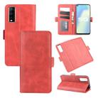 For Vivo Y70s Dual-side Magnetic Buckle Horizontal Flip Leather Case with Holder & Card Slots & Wallet(Red) - 1