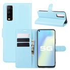 For Vivo Y70s Litchi Texture Horizontal Flip Protective Case with Holder & Card Slots & Wallet(Blue) - 1
