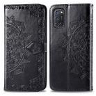 For OPPO A52 / A72 / A92 Halfway Mandala Embossing Pattern Horizontal Flip Leather Case with Holder & Card Slots & Wallet & Photo Frame & Lanyard(Black) - 1