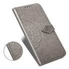 For OPPO A52 / A72 / A92 Halfway Mandala Embossing Pattern Horizontal Flip Leather Case with Holder & Card Slots & Wallet & Photo Frame & Lanyard(Gray) - 4