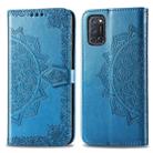 For OPPO A52 / A72 / A92 Halfway Mandala Embossing Pattern Horizontal Flip Leather Case with Holder & Card Slots & Wallet & Photo Frame & Lanyard(Blue) - 1