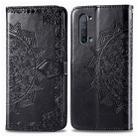 For OPPO Find X2 Lite / Reno 3 Halfway Mandala Embossing Pattern Horizontal Flip Leather Case with Holder & Card Slots & Wallet & Photo Frame & Lanyard(Black) - 1