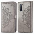 For OPPO Find X2 Lite / Reno 3 Halfway Mandala Embossing Pattern Horizontal Flip Leather Case with Holder & Card Slots & Wallet & Photo Frame & Lanyard(Gray) - 1