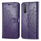 For OPPO Find X2 Lite / Reno 3 Halfway Mandala Embossing Pattern Horizontal Flip Leather Case with Holder & Card Slots & Wallet & Photo Frame & Lanyard(Purple) - 1