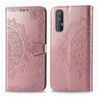 For OPPO Find X2 Neo Halfway Mandala Embossing Pattern Horizontal Flip Leather Case with Holder & Card Slots & Wallet & Photo Frame & Lanyard(Rose Gold) - 1