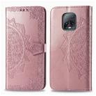 For Xiaomi Redmi 10X Pro Halfway Mandala Embossing Pattern Horizontal Flip Leather Case with Holder & Card Slots & Wallet & Photo Frame & Lanyard(Rose Gold) - 1