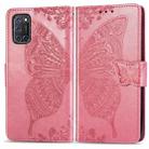 For OPPO A92 & A72 & A52 Butterfly Love Flowers Embossing Horizontal Flip Leather Case , with Holder & Card Slots & Wallet & Lanyard(Pink) - 1