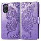 For OPPO A92 & A72 & A52 Butterfly Love Flowers Embossing Horizontal Flip Leather Case , with Holder & Card Slots & Wallet & Lanyard(Light Purple) - 1