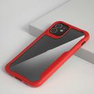 For iPhone 12 mini Transparent PC + TPU Full Coverage Shockproof Protective Case(Red) - 1