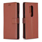 For OnePlus 8 Pro Litchi Texture Horizontal Flip Leather Case with Holder & Card Slots & Wallet & Photo Frame(Brown) - 1