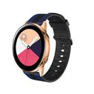 20mm For Huami Amazfit GTS / Samsung Galaxy Watch Active 2 / Huawei Watch GT2 42MM Striped Silicone Watch Band(Black blue) - 1