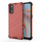 For OPPO Reno 4 Pro Shockproof Honeycomb PC + TPU Case(Red) - 1