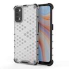 For OPPO Reno 4 Pro Shockproof Honeycomb PC + TPU Case(White) - 1