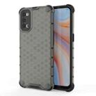 For OPPO Reno4 Shockproof Honeycomb PC + TPU Case(Grey) - 1