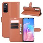 For Huawei Enjoy Z 5G Litchi Texture Horizontal Flip Protective Case with Holder & Card Slots & Wallet(Brown) - 1