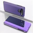 For LG K51S Plated Mirror Horizontal Flip Leather Case with Holder(Purple Blue) - 1