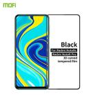 For Xiaomi Redmi Note 9S/Note 9 Pro MOFI 9H 3D Explosion-proof Curved Screen Tempered Glass Film(Black) - 1