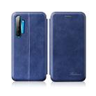 For OPPO K5 / Realme XT / Realme X2 Integrated Electricity Pressing Retro Texture Magnetic TPU+PU Leather Case with Card Slot & Holder(Blue) - 1