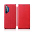For OPPO K5 / Realme XT / Realme X2 Integrated Electricity Pressing Retro Texture Magnetic TPU+PU Leather Case with Card Slot & Holder(Red) - 1