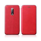 For OnePlus 6T / OnePlus 7 Integrated Electricity Pressing Retro Texture Magnetic TPU+PU Leather Case with Card Slot & Holder(Red) - 1