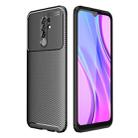 For Xiaomi Redmi 9 Carbon Fiber Texture Shockproof TPU Case(Black) - 1