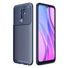 For Xiaomi Redmi 9 Carbon Fiber Texture Shockproof TPU Case(Blue) - 1