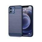 For iPhone 12 mini Brushed Texture Carbon Fiber TPU Case  (Navy Blue) - 1