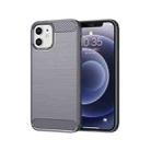 Brushed Texture Carbon Fiber TPU Case For iPhone 12 mini (Grey) - 1