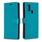 For Samsung Galaxy A21s Crazy Horse Texture Horizontal Flip Leather Case with Holder & Card Slots & Wallet & Photo Frame(Blue) - 1