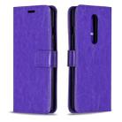 For OnePlus 8 Crazy Horse Texture Horizontal Flip Leather Case with Holder & Card Slots & Wallet & Photo Frame(Purple) - 1
