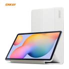 For Samsung Galaxy Tab S6 Lite P610 / P615 / Tab S6 Lite 2022 / P613 / P619 ENKAY 3-Fold Silk Texture Leather Smart Tablet Case(White) - 1