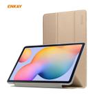 For Samsung Galaxy Tab S6 Lite P610 / P615 / Tab S6 Lite 2022 / P613 / P619 ENKAY 3-Fold Silk Texture Leather Smart Tablet Case(Gold) - 1