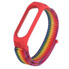 For Xiaomi Mi Band 5/4/3 Texture Case Hook and Loop Fastener Watch Band(Gradient Rainbow) - 1