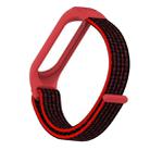 For Xiaomi Mi Band 5/4/3 Texture Case Hook and Loop Fastener Watch Band(Red Black) - 1