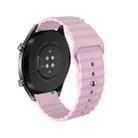 20mm For Huawei GT2 42mm Huami Mi Dynamic Youth Edition Reverse Buckle Wavy Silicone Watch Band(Light Purple) - 1