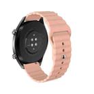 20mm For Huawei GT2 42mm Huami Mi Dynamic Youth Edition Reverse Buckle Wavy Silicone Watch Band(Pink) - 1