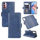 For OPPO Reno4 Pro 5G Dual-side Magnetic Buckle Horizontal Flip Leather Case with Holder & Card Slots & Wallet(Dark Blue) - 1