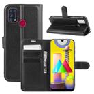 For Samsung Galaxy M31 Litchi Texture Horizontal Flip Protective Case with Holder & Card Slots & Wallet(Black) - 1