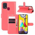 For Samsung Galaxy M31 Litchi Texture Horizontal Flip Protective Case with Holder & Card Slots & Wallet(Red) - 1