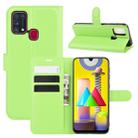 For Samsung Galaxy M31 Litchi Texture Horizontal Flip Protective Case with Holder & Card Slots & Wallet(Green) - 1