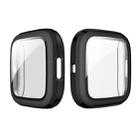 For Fitbit Versa 2 Plating PC Shell + Tempered Glass Film(Black) - 1